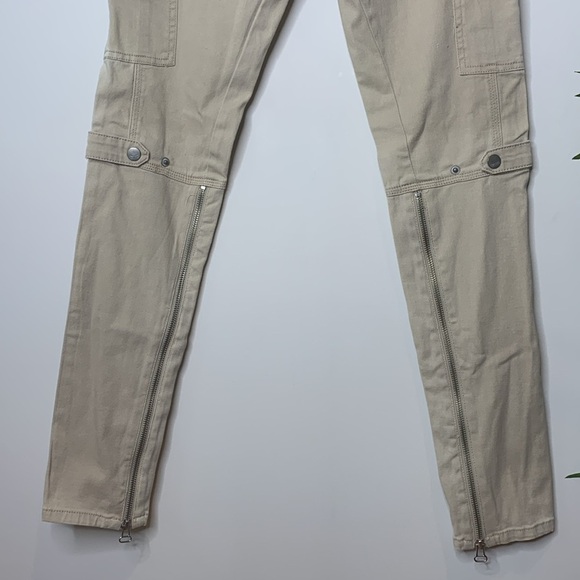 Blank NYC | Khaki Tan Skinny Cargo Zipper 6 Pocket Jeans Pants 26 - Picture 10 of 17